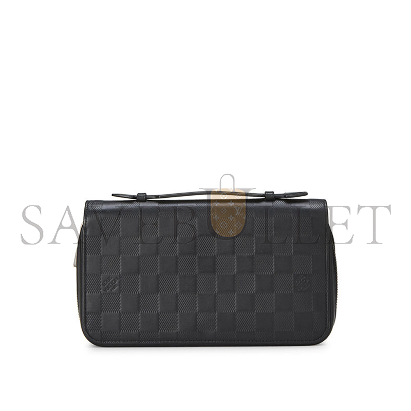 LOUIS VUITTON BLACK DAMIER INFINI ZIPPY XL M61254 (22*13.5*4cm) 